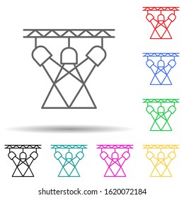 light for the stage multi color style icon. Simple thin line, outline vector of spotlight icons for ui and ux, website or mobile application
