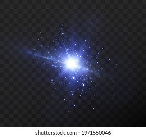 Light star blue png. Light sun blue png. Light flash blue png. vector illustrator. Powder dust light png.