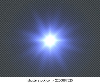 Light star blue png. Light sun blue png. Light flash blue png. vector illustrator.