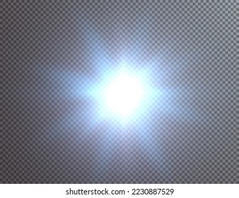 Light star blue png. Light sun blue png. Light flash blue png. vector illustrator.