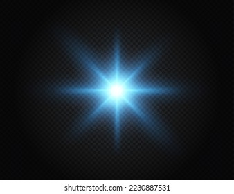 Light star blue png. Light sun blue png. Light flash blue png. vector illustrator.