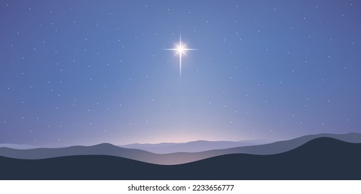 Light from star, christmas night, abstract nature illustration