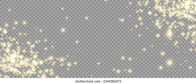 The light star dust sparks glowing on a transparent background. PNG Stock royalty free vector illustration