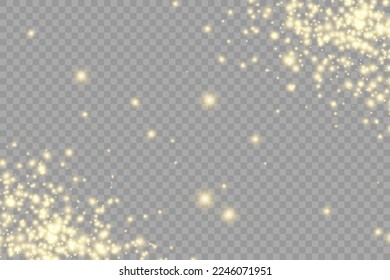The light star dust sparks glowing on a transparent background. PNG Stock royalty free vector illustration