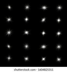 The light of a star. star glow on a black background explodes on a transparent background. White light. Sparkling magic dust particles. Bright Star. Transparent shining sun