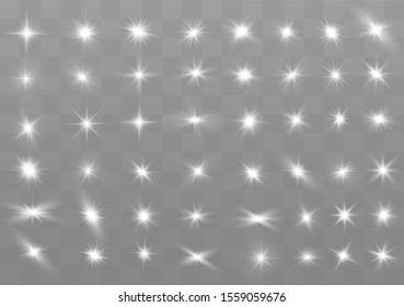 The light of a star. star glow on a transparent background explodes on a transparent background. White light. Sparkling magic dust particles. Bright Star. Transparent shining sun.