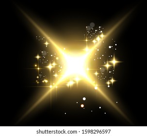 The light of a star. star glow on a transparent background explodes on a transparent background. White light. Sparkling magic dust particles. Bright Star. Transparent shining sun.