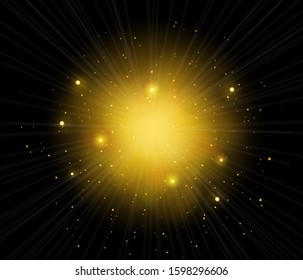 The light of a star. star glow on a transparent background explodes on a transparent background. White light. Sparkling magic dust particles. Bright Star. Transparent shining sun.