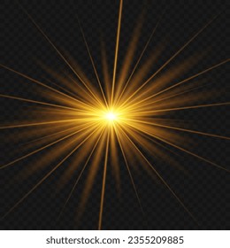 The light of a star. star glow on a transparent background explodes on a transparent background. White light. Sparkling magic dust particles. Bright Star. Transparent shining sun.