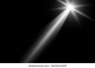 The light of a star. star glow on a transparent background. Vector transparent sunlight special lens flash light effect.