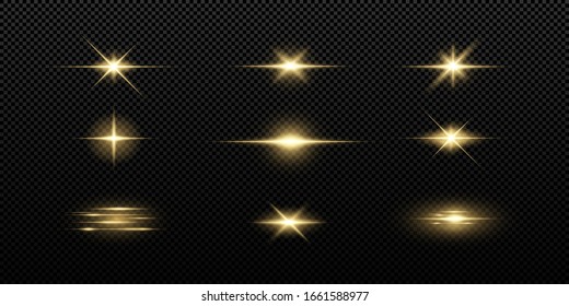 Light Star Gold Png. Light Sun Gold Png. Light Flash Gold Png. Vector Illustrator.