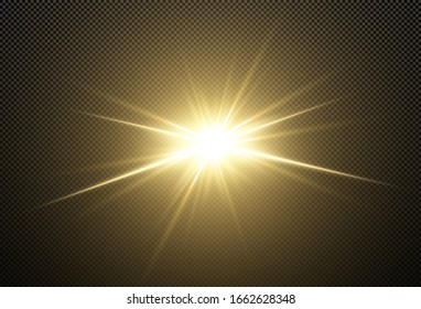 Light star gold png. Light sun gold png. Light flash gold png. vector illustrator.