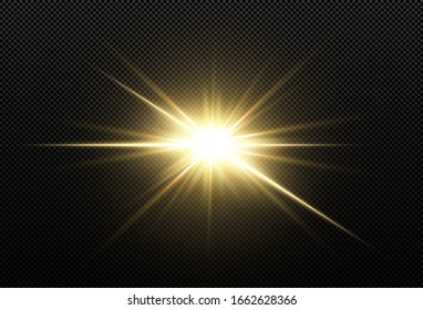 Light star gold png. Light sun gold png. Light flash gold png. vector illustrator.