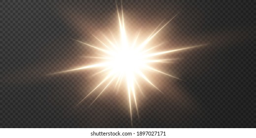 Light star gold png. Light sun gold png. Light flash gold png. vector illustrator.