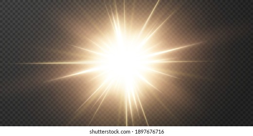 Light star gold png. Light sun gold png. Light flash gold png. vector illustrator.