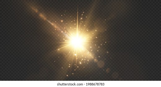 Light star gold png. Light sun gold png. Light flash gold png. vector illustrator.