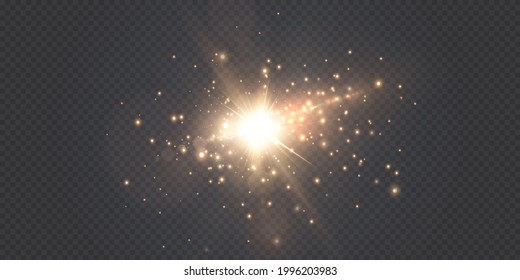 Light star gold png. Light sun gold png. Light flash gold png. vector illustrator.