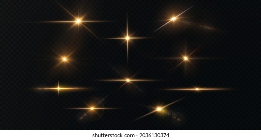 Light star gold png. Light sun gold png. Light flash gold png. vector illustrator.