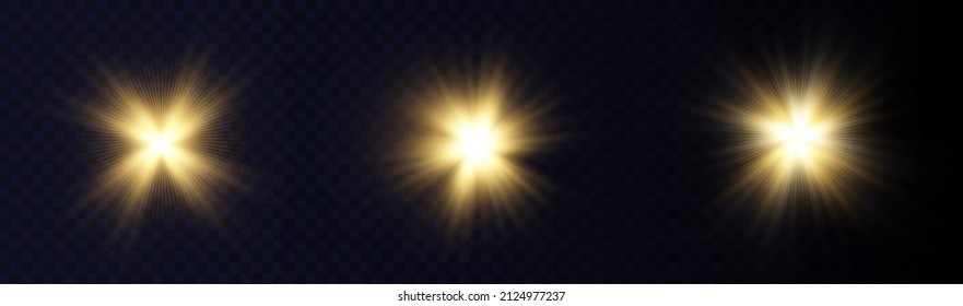Light star gold png. Light sun gold png. Light flash gold png. vector illustrator.
