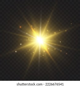 Light star gold png. Light sun gold png. Light flash gold png. vector illustrator.