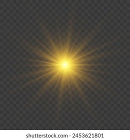 Light star gold png. Light sun gold png. Light flash gold png. vector illustrator.