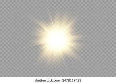 Estrella de oro png. Png de oro de sol claro. Ilustrador de Vector. playa de la temporada de verano