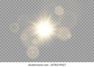 Light star gold png. Light sun gold png. Light flash gold png. vector illustrator. summer season beach