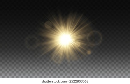 Light star gold png. Light sun gold png. Light flash gold png. vector illustrator. summer season beach
