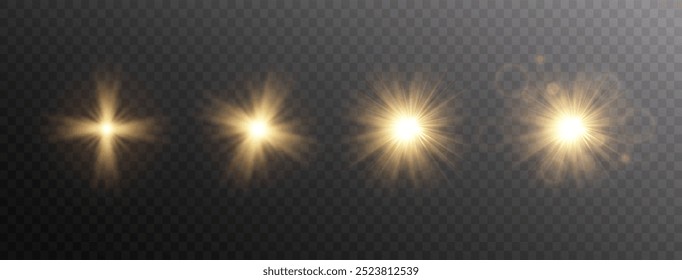 Light star gold png. Light sun gold png. Light flash gold png. vector illustrator. summer season beach