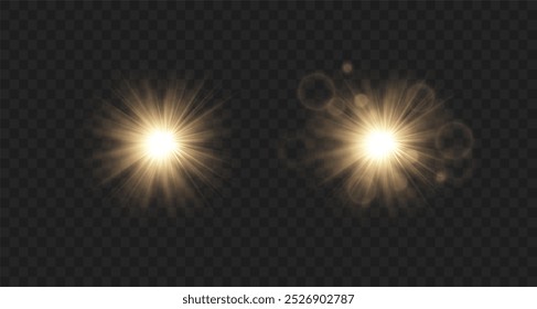 Light star gold png. Light sun gold png. Light flash gold png. vector illustrator. summer season beach