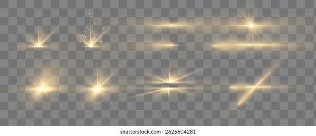 Light star gold png. Light sun gold png. Light flash gold png. vector illustrator.