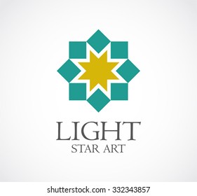 Light star ornament abstract vector and logo design or template decoration business icon of company identity symbol concept