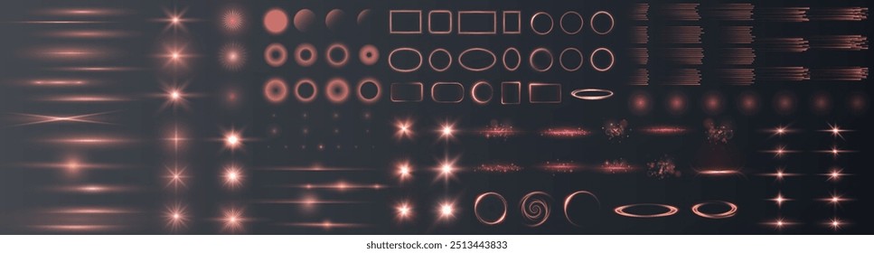 Light star red png. Light sun red png. Light flash red png. vector illustrator.	