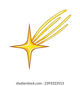 light star shoot cartoon. black element, astronomy cosmos, tail shiny light star shoot sign. isolated symbol vector illustration