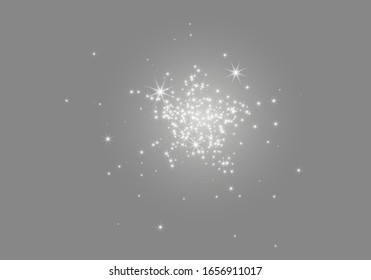 Light star spark, dust. Bright white sheer of the comet. Vector illustration isolated background.