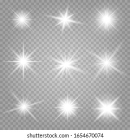 Light star white png. Light sun white png. Light flash white png. vector illustrator.
