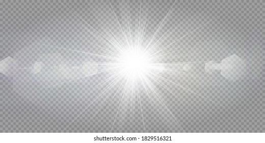 Light star white png. Light sun white png. Light flash white png. vector illustrator.