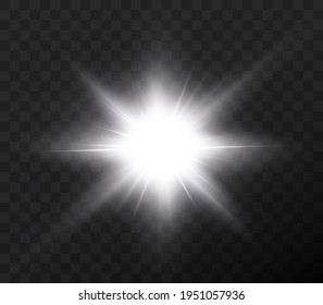 Light star white png. Light sun white png. Light flash white png. vector illustrator.