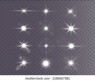 Light star white png. Light sun white png. Light flash white png. vector illustrator.