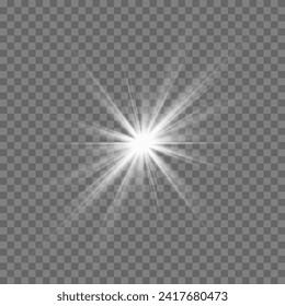 Png blanco estrella claro. Png blanco de sol claro. Png blanco de flash claro. ilustrador vectorial.