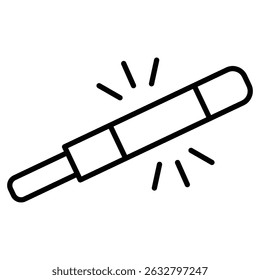 light stick icon Black and white outline vector