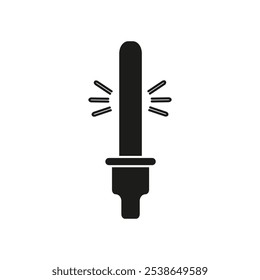 Conjunto de símbolos de línea plana de icono de palo de luz.