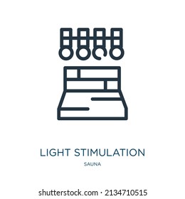 light stimulation thin line icon. idea, growth linear icons from sauna concept isolated outline sign. Vector illustration symbol element for web design and apps.