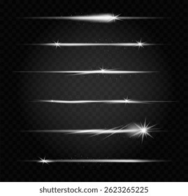 light streaks on transparent background, motion and speed, with subtle sparkling particles, fast-moving objects design or shooting stars
