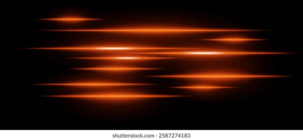 Light streaks set . Red glowing speed lines on a black background. Futuristic motion blur effect, neon digital trails, sci-fi energy beams, and high-speed acceleration concept.