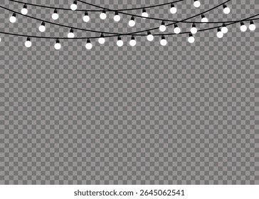 Light string wallpaper with glowing garland lights background xmas party greeting card winter night decoration bright color shine effect abstract texture new year celebration vector festive