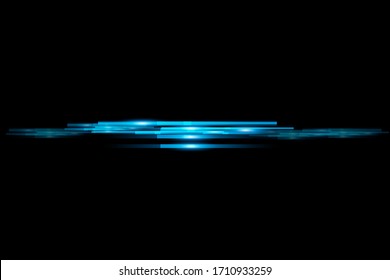 The light and the stripes move quickly on a black background. The light effect design Decorative elements Horizontal ray of light