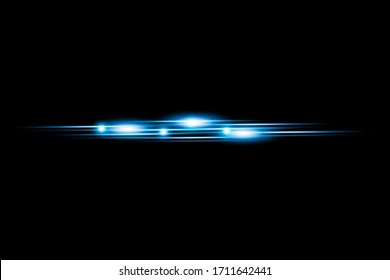 The light and the stripes move quickly on a black background. The light effect design Decorative elements Horizontal ray of light