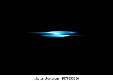 La luz y las rayas se mueven rápidamente sobre un fondo negro. Diseño de efecto luminoso Elementos decorativos Rayo horizontal de la luz