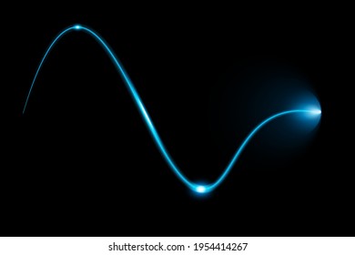 Das Licht und die Streifen bewegen sich schnell auf schwarzem Hintergrund. Die Lichteffekt-Design Dekorative Elemente Horizontaler Lichtstrahl